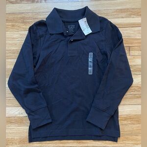 NWT Children’s Place Black Long Sleeved Polo (Sz. Small 5/6)